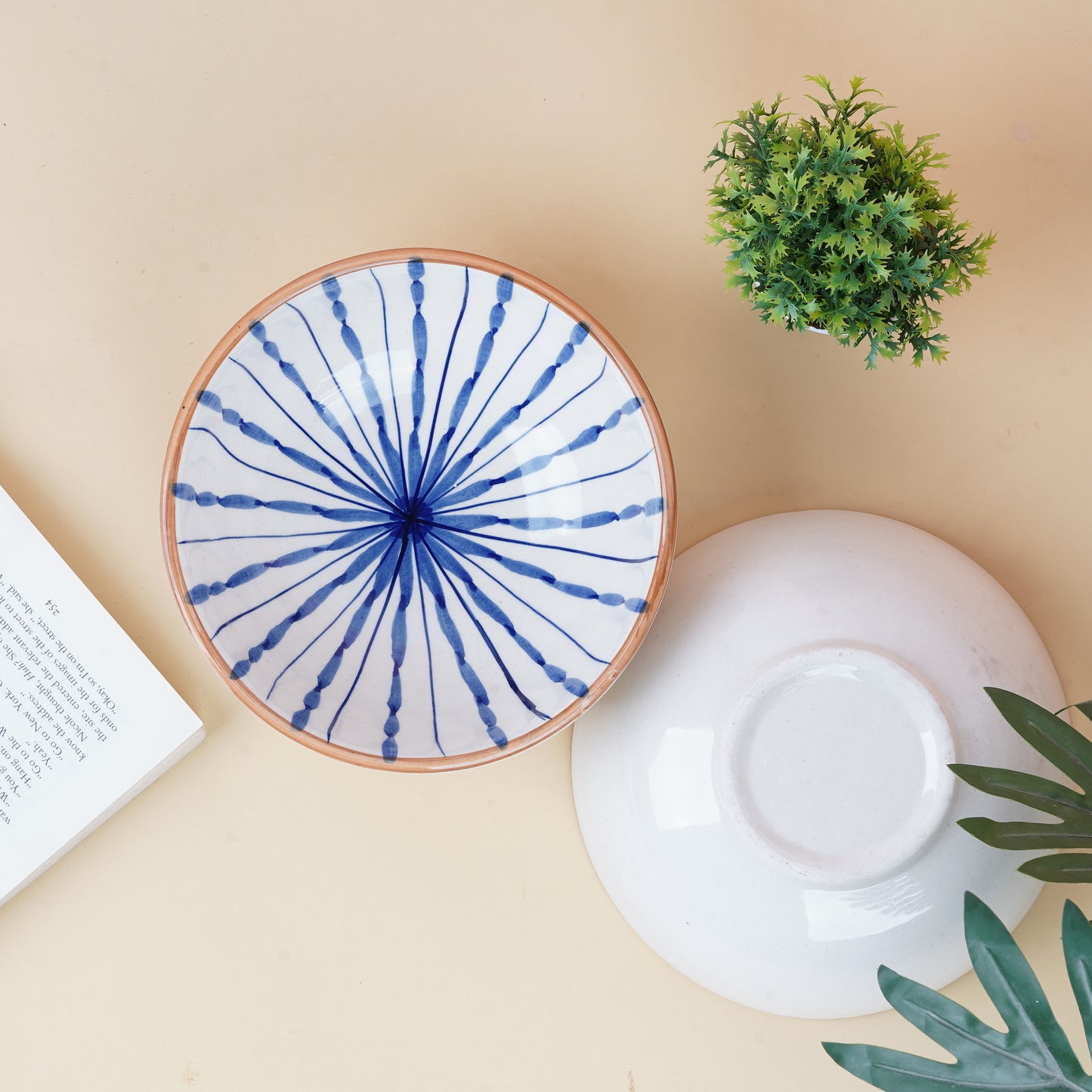 Studio Pottery Hand-painted Bowl ( Microwave Safe )