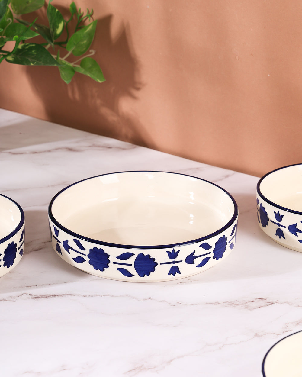 Floral flat bowls (set of 3)