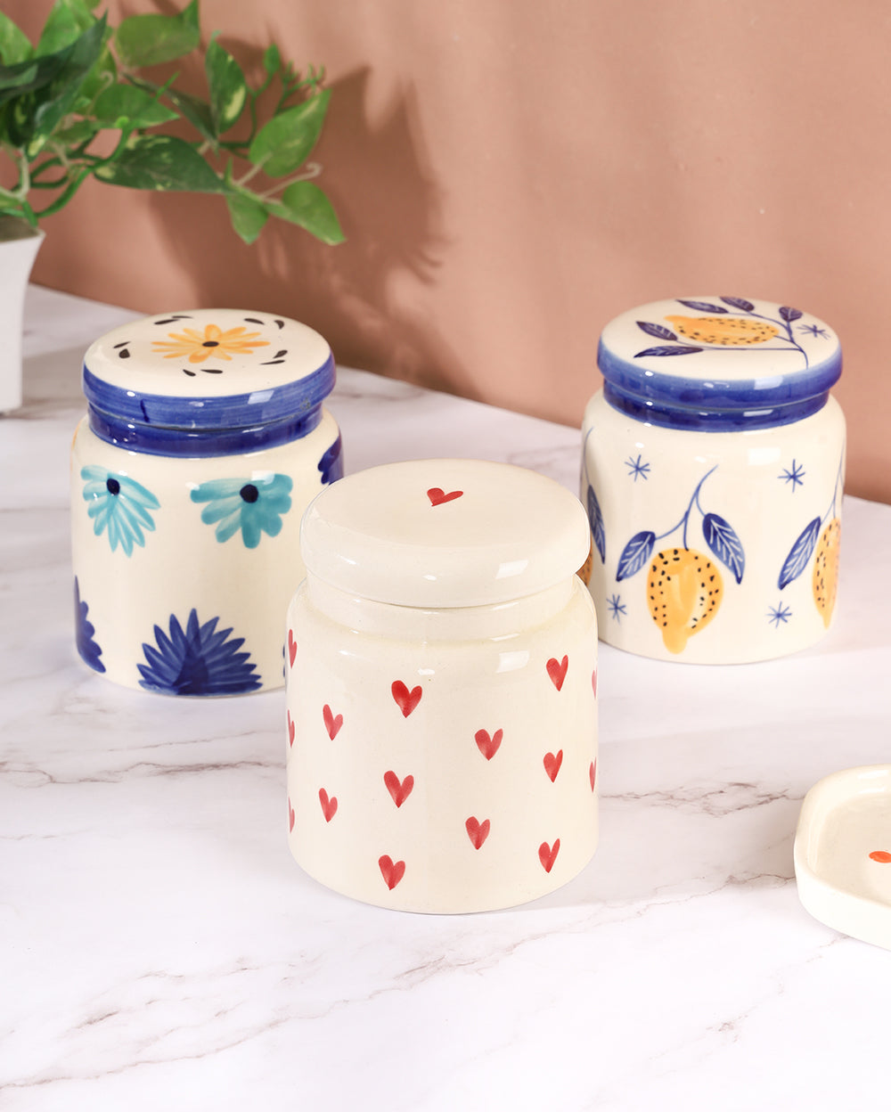 Heart and petals jars (Set of 3)