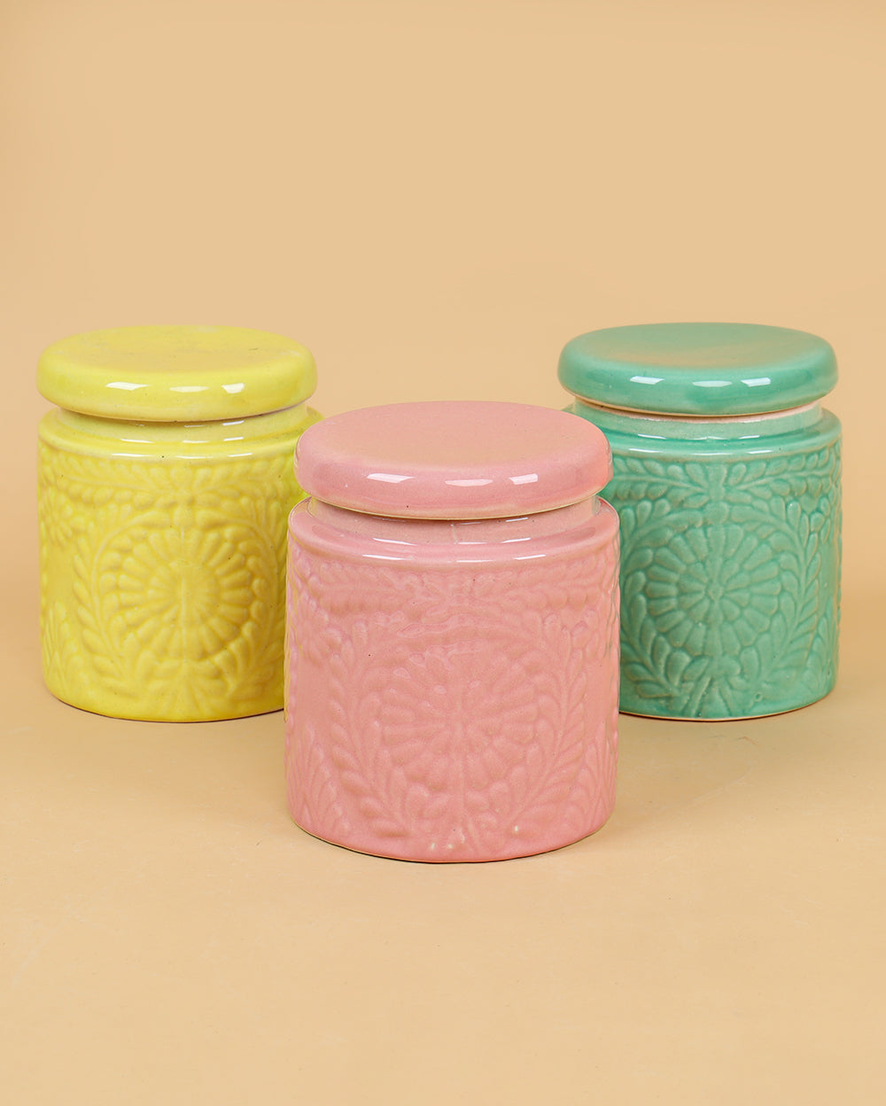 Bloomy floral jars (Set of 3)