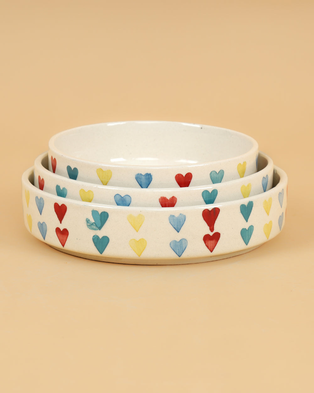 Rainbow flat bowls Set 3 Pcs