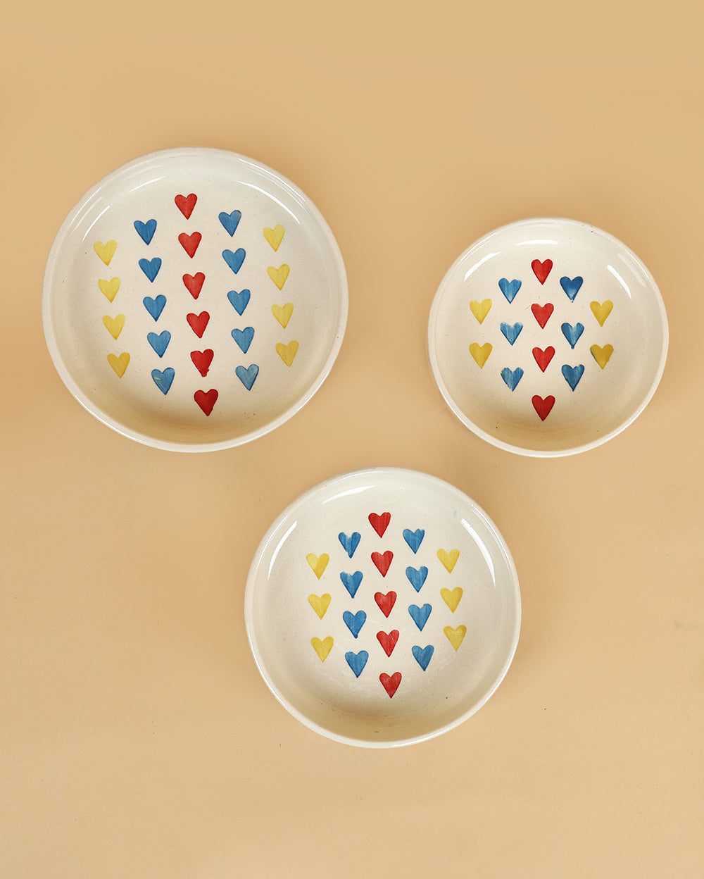 Rainbow flat bowls Set 3 Pcs