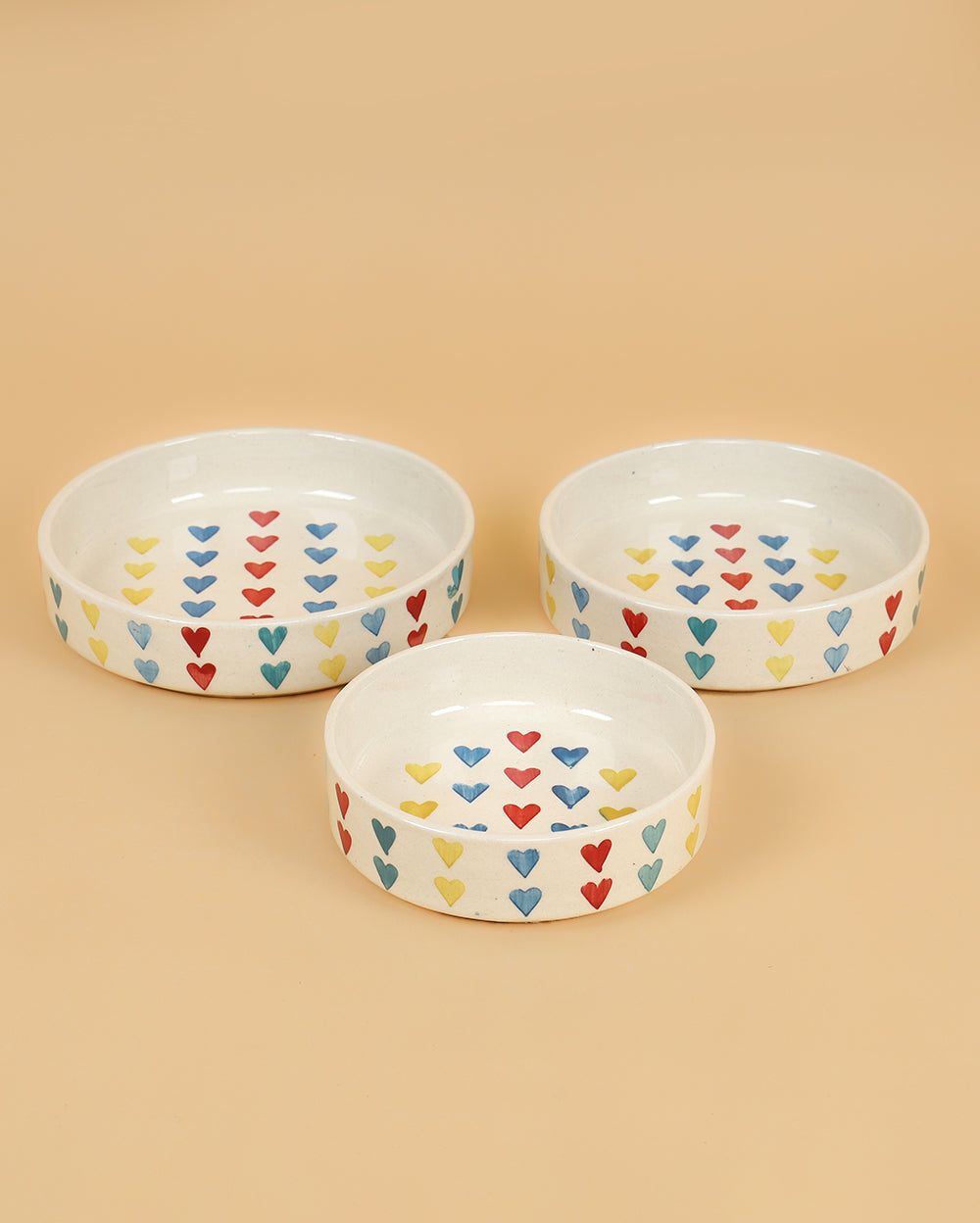 Rainbow flat bowls Set 3 Pcs