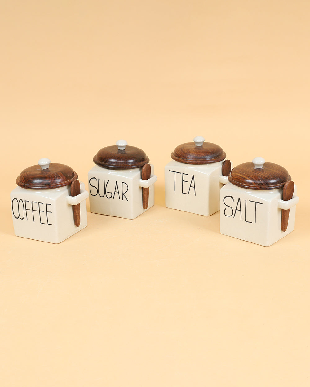 Caffeine sugar & spice jars (Set of 4)