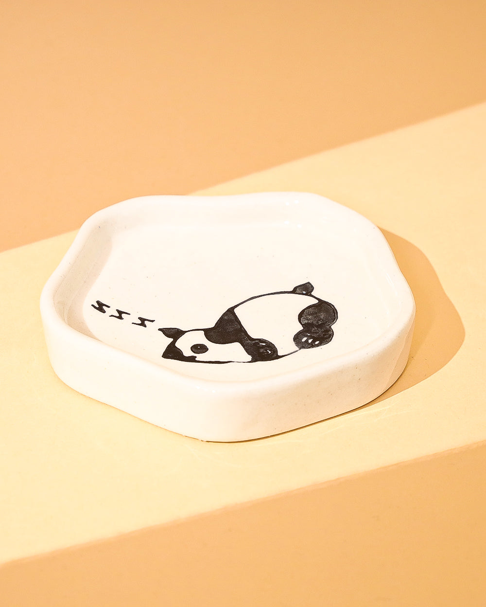 The lazy panda dessert plate Set of 2 ( Microwave Safe )