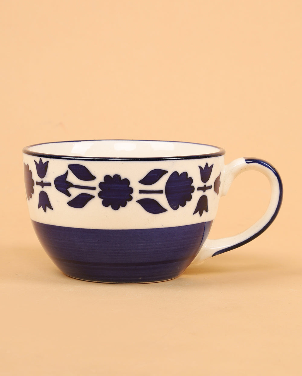 Floral soup mug with spoon