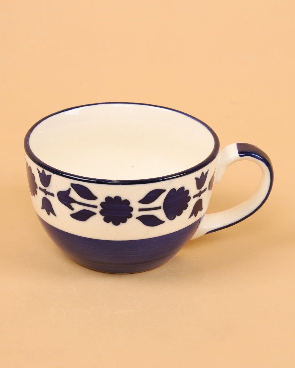 Floral soup mug with spoon