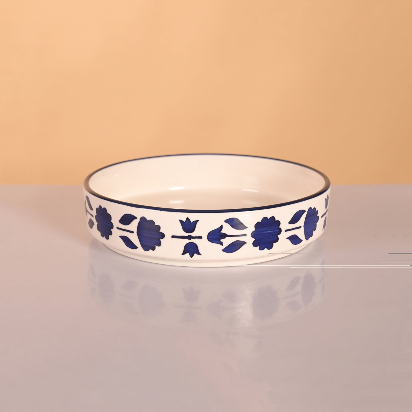 Floral flat bowls (set of 3)