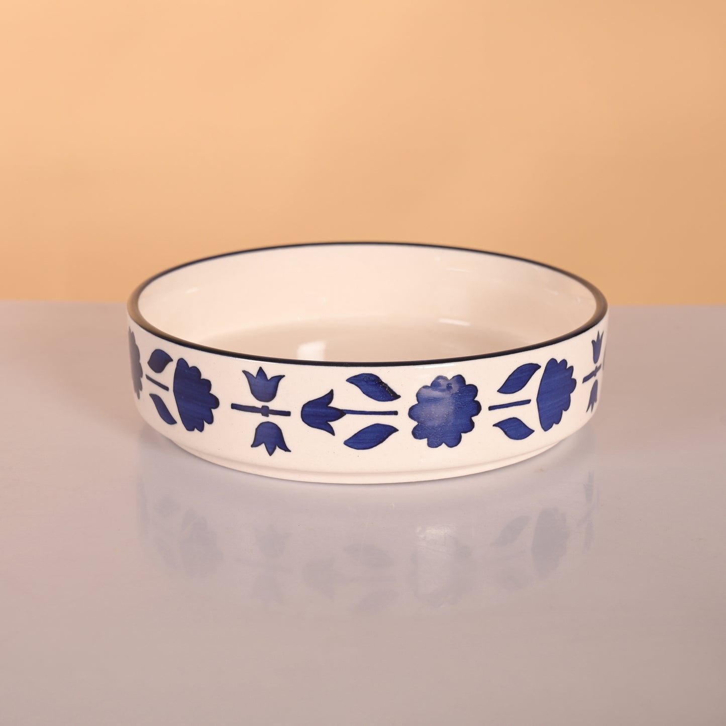 Floral flat bowls (set of 3)