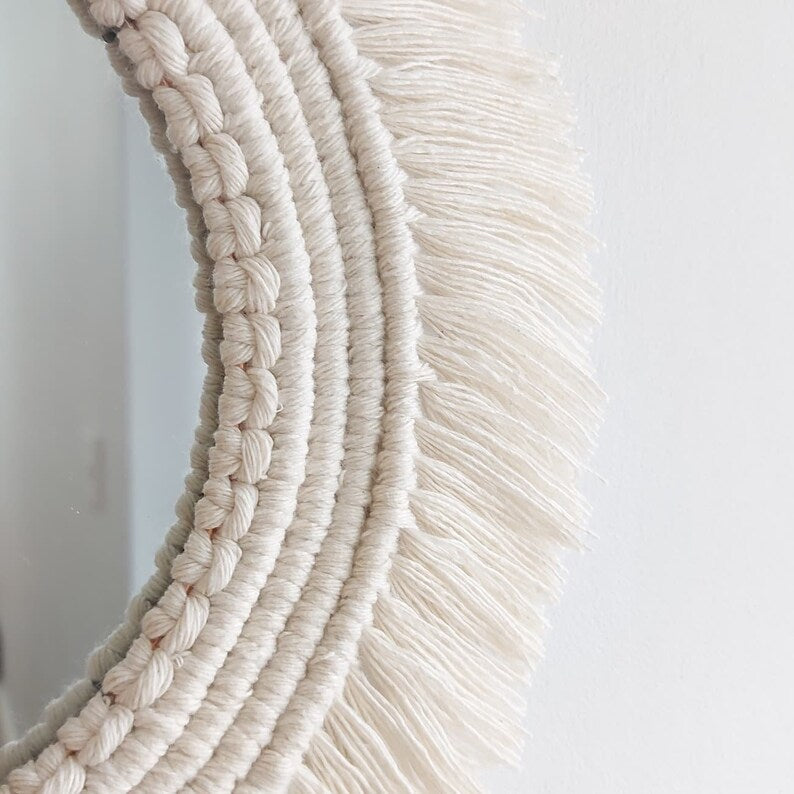 Sunny macrame mirror