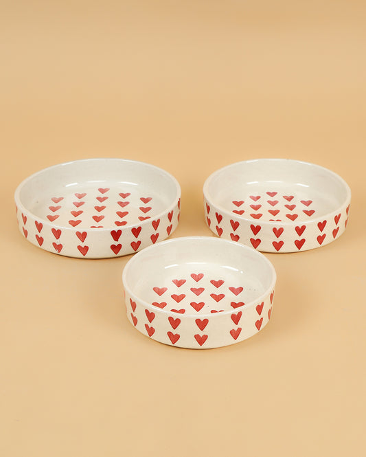 All Heart Flat bowls (set of 3)