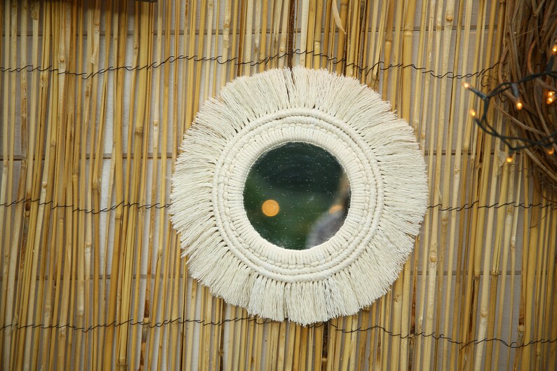 Sunny macrame mirror